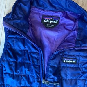 Patagonia nano puff vest in a purpley/blue color!